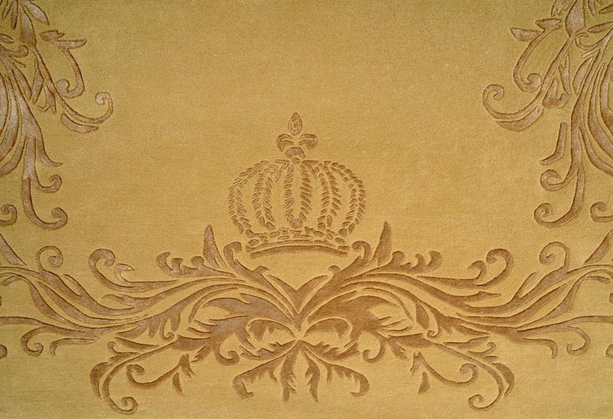 Pompöös by Luxury Baroque Carpet Crown by Harald Glööckler Gold - Various Sizes