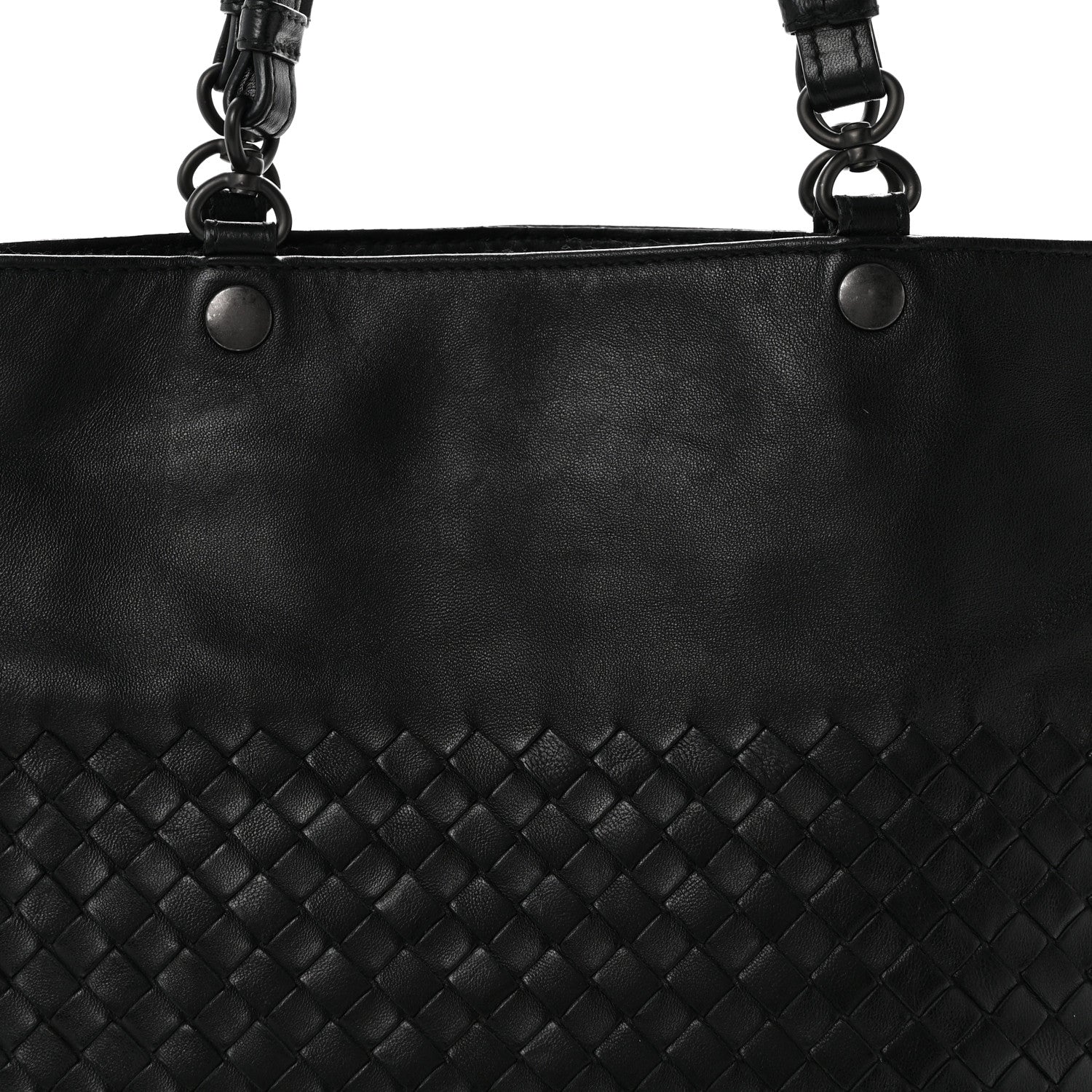 Nappa Intrecciato Flat Shoulder Bag Black - Top Club