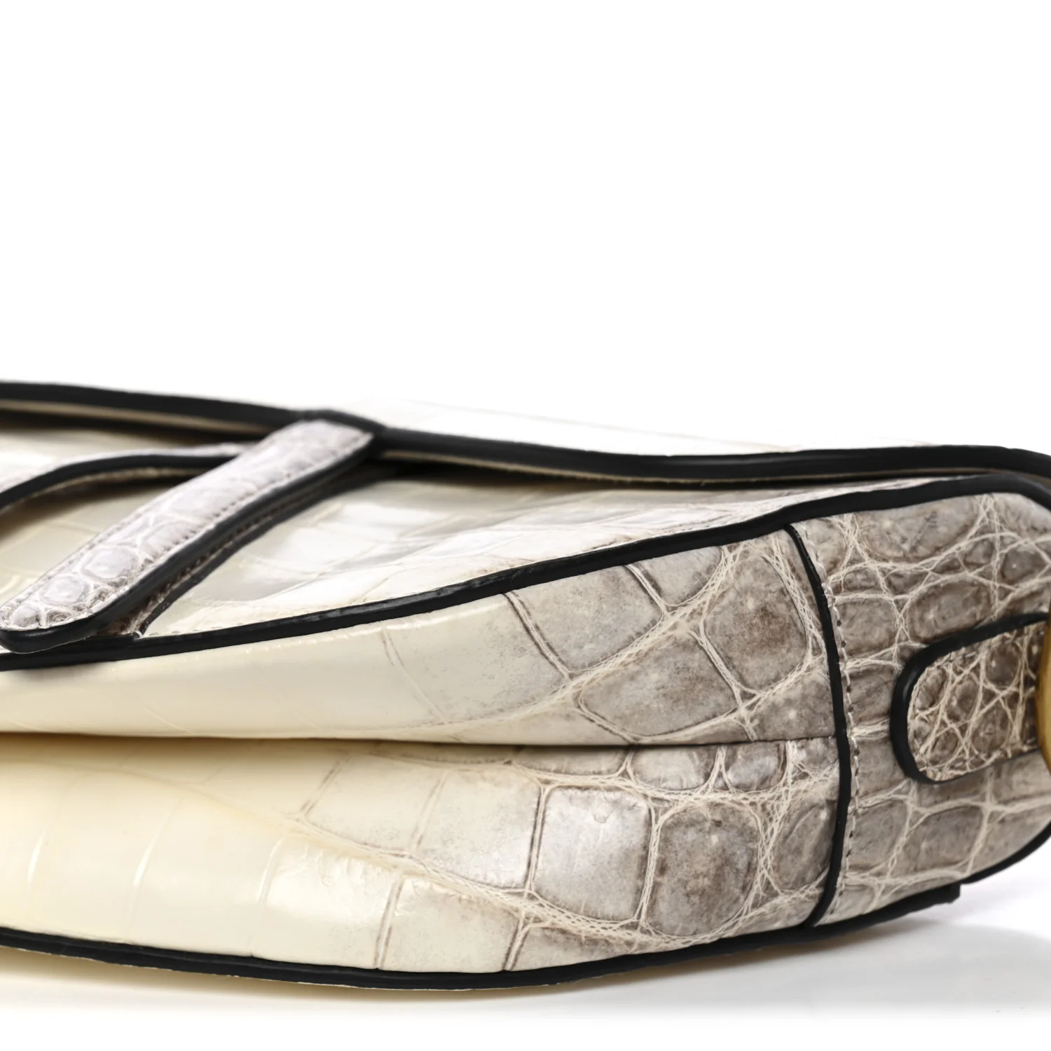 Niloticus Crocodile Himalaya Saddle Bag Latte - Top Club