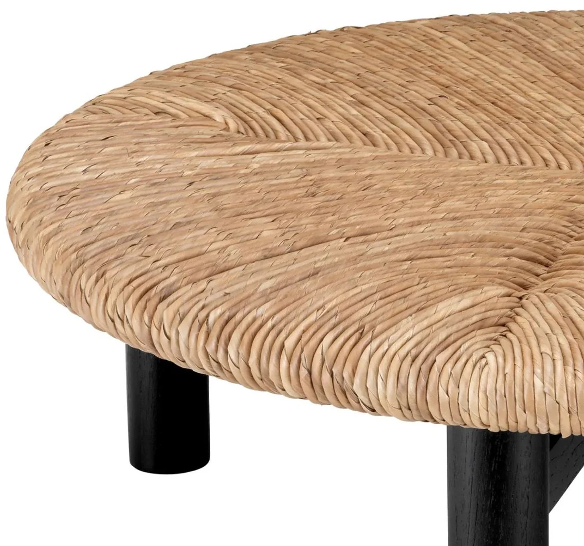 Luxury coffee table natural color / black Ø 100 x H. 30.5 cm - Round living room table - Living room furniture - Luxury furniture - Luxury furnishings