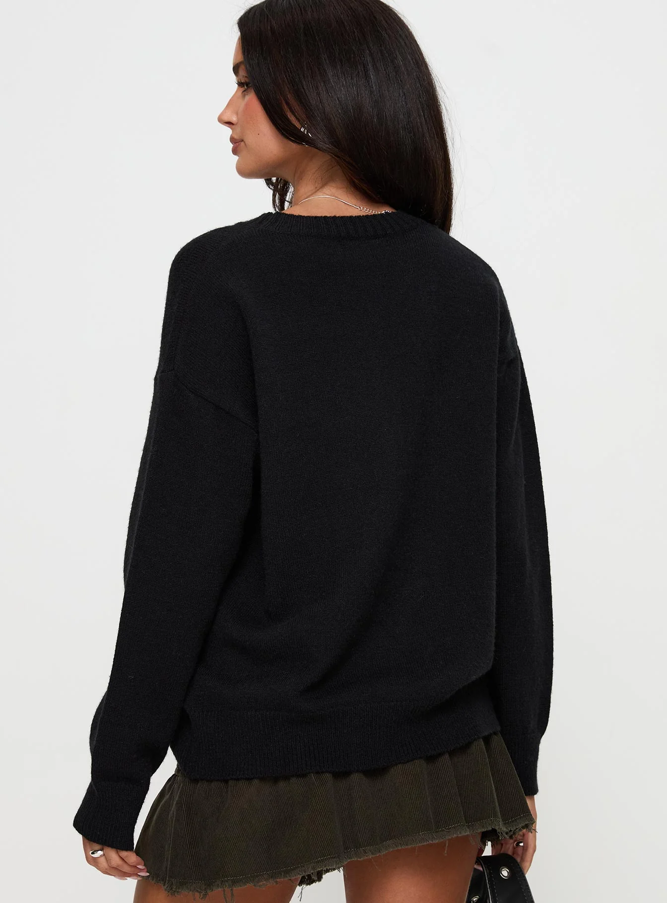 Run The Party Knit Sweater Black
