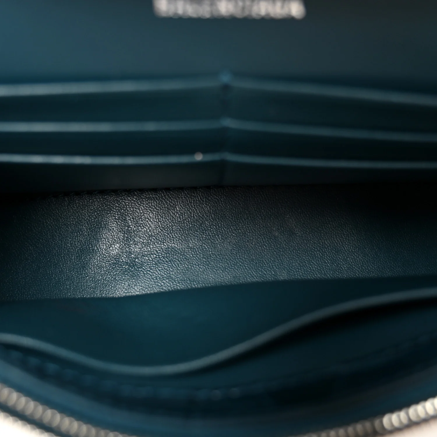 Shiny Calfskin Crocodile Embossed Hourglass Chain Bag Dark Petrol Blue - Top Club