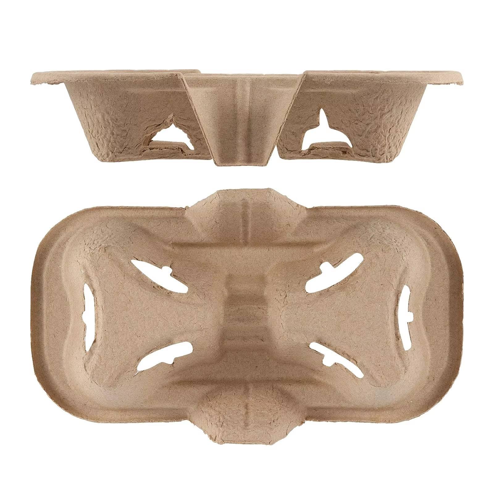 2-4 Cup Disposable Paper Tray Cup Carrier Takeaway Coffee Drink CarryTray