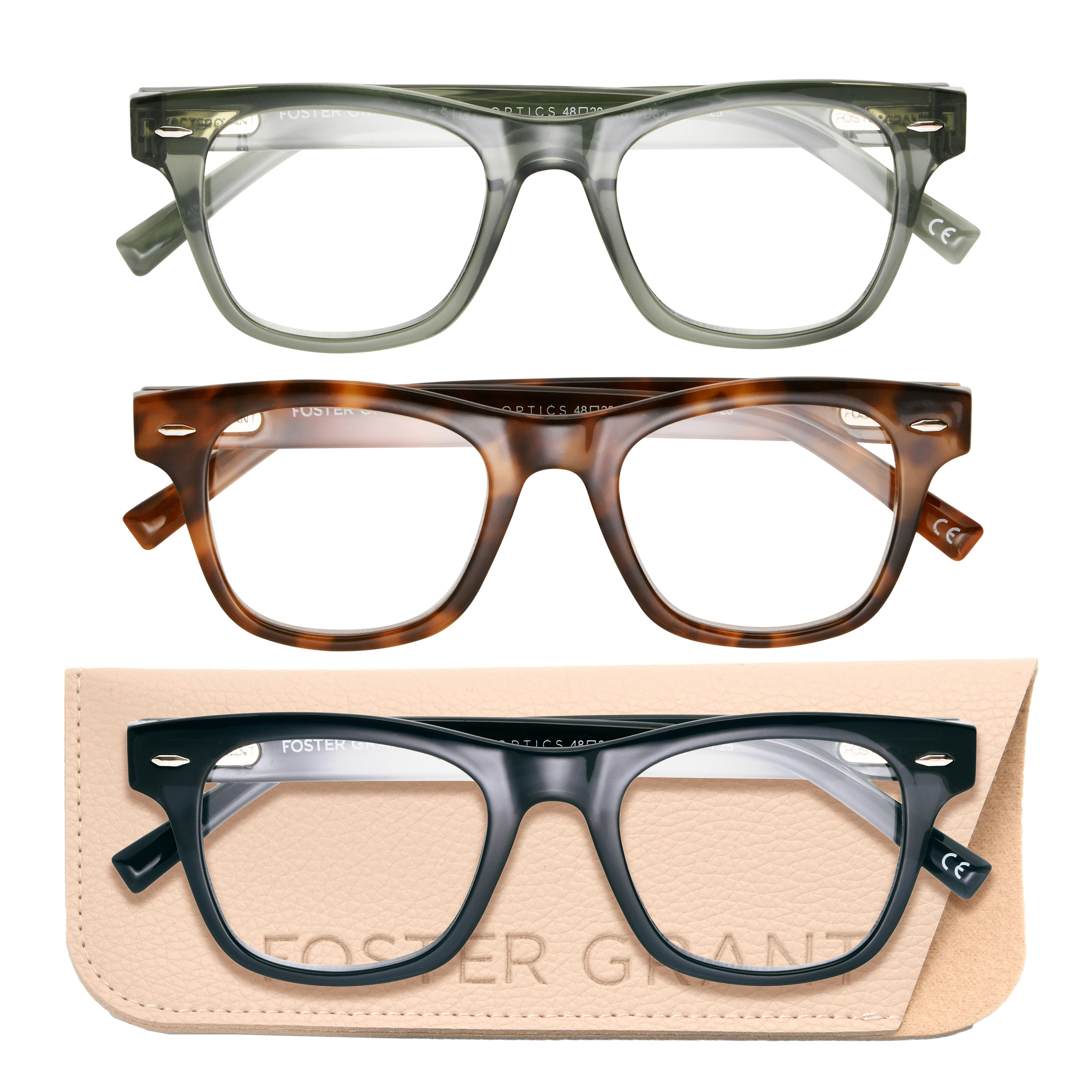 Design Optics by Foster Grant #817 Way Style Reading Glasses, 3-pack
