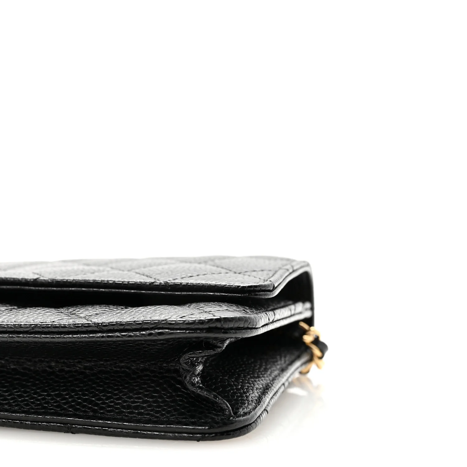 Caviar Quilted Wallet on Chain WOC Black - Top Club