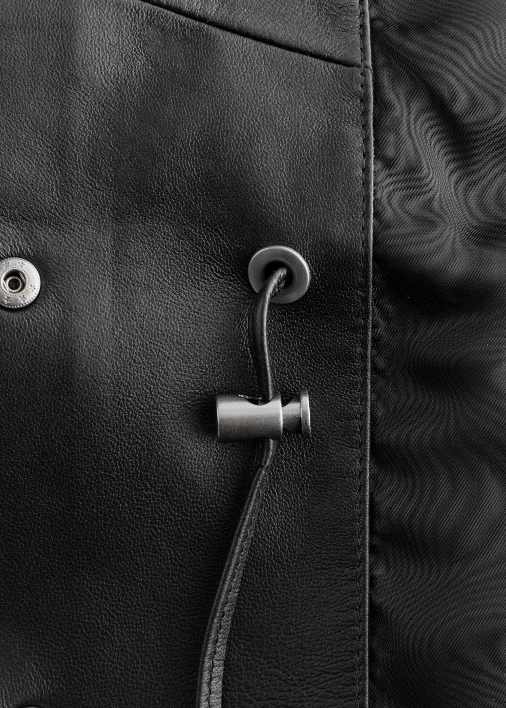 & Other Stories DRAWSTRING-WAIST LEATHER JACKET