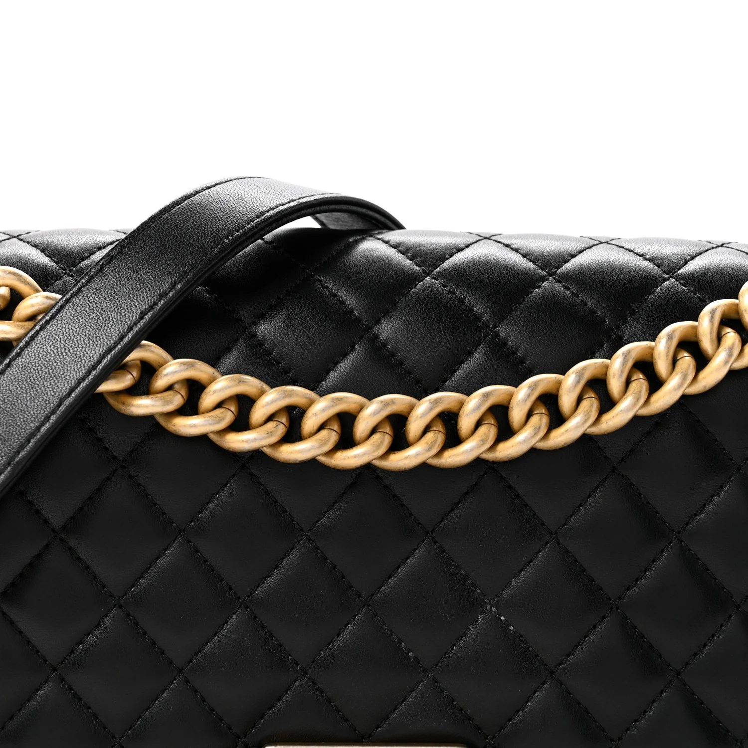 Lambskin Quilted Medium Boy Flap Black - Top Club