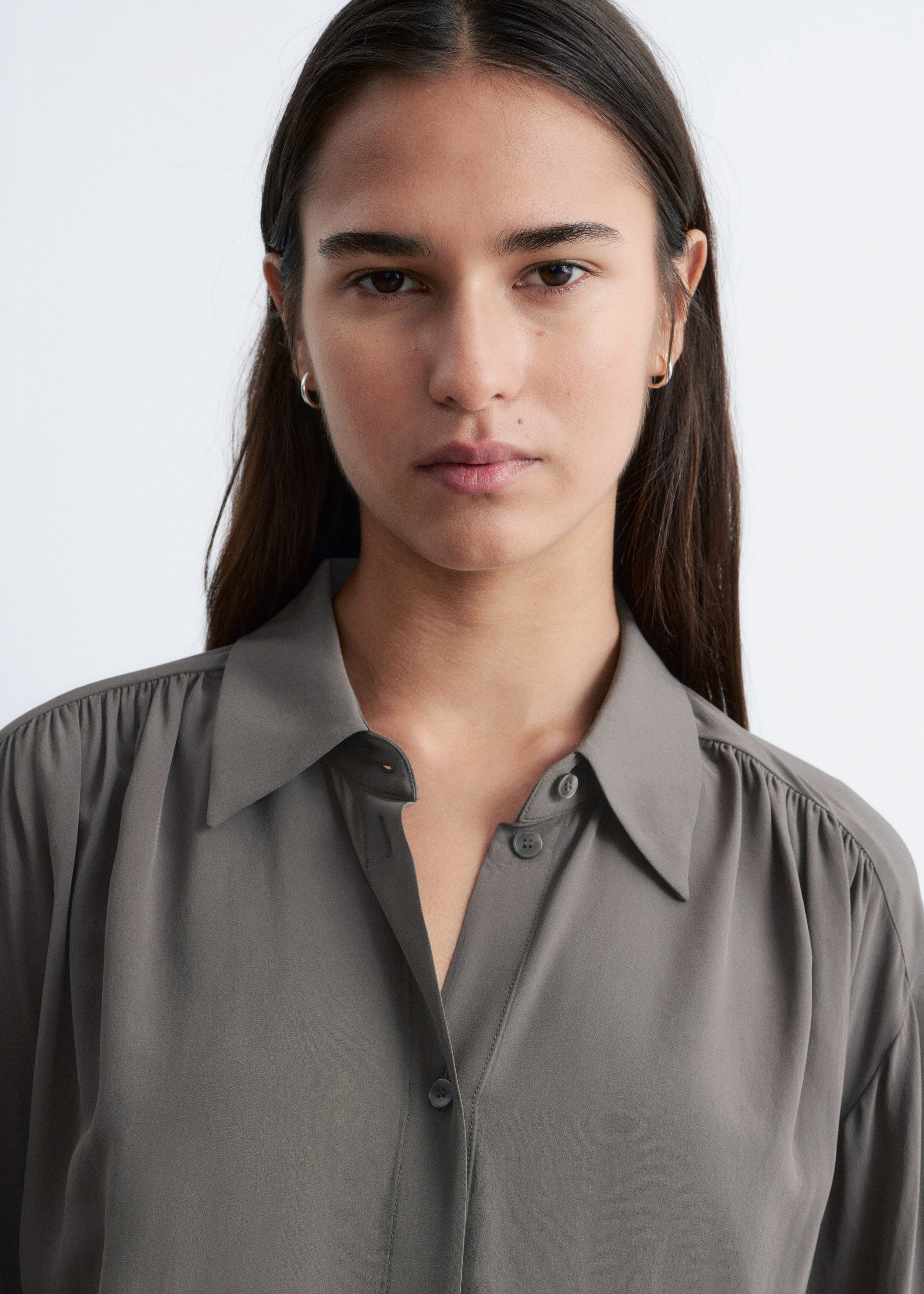 & Other Stories TIE-BACK GATHERED BLOUSE