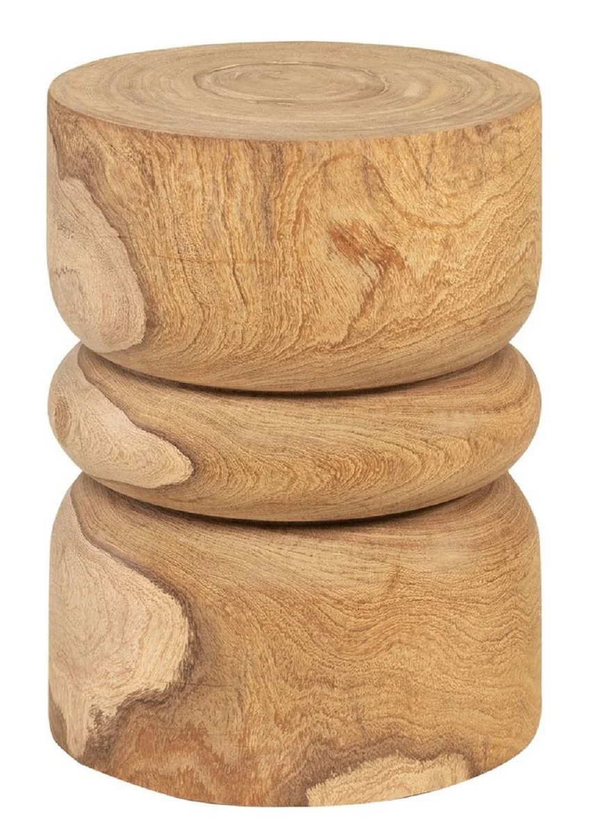 Luxury solid wood side table / stool natural color Ø 33.5 x H. 46 cm - luxury furniture