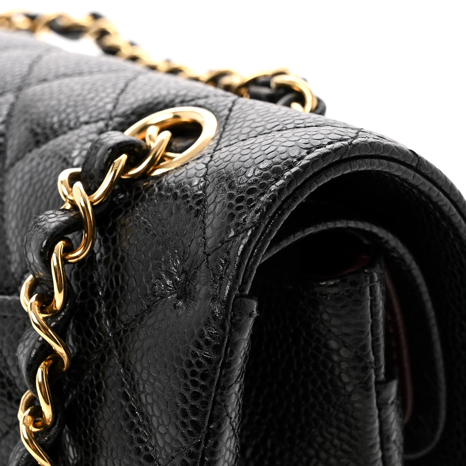 Caviar Quilted Small Double Flap Black - Top Club