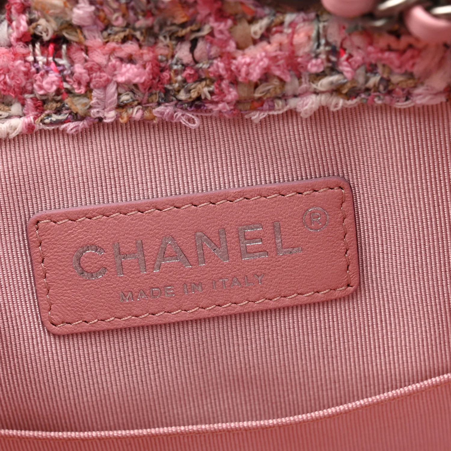 Tweed Calfskin Quilted Gabrielle Backpack Pink - Top Club