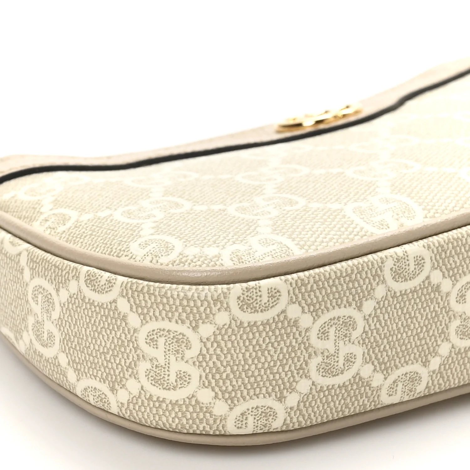 GG Supreme Monogram Textured Dollar Calfskin Web Mini Ophidia GG Handbag Beige Mystic White Oatmeal - Top Club