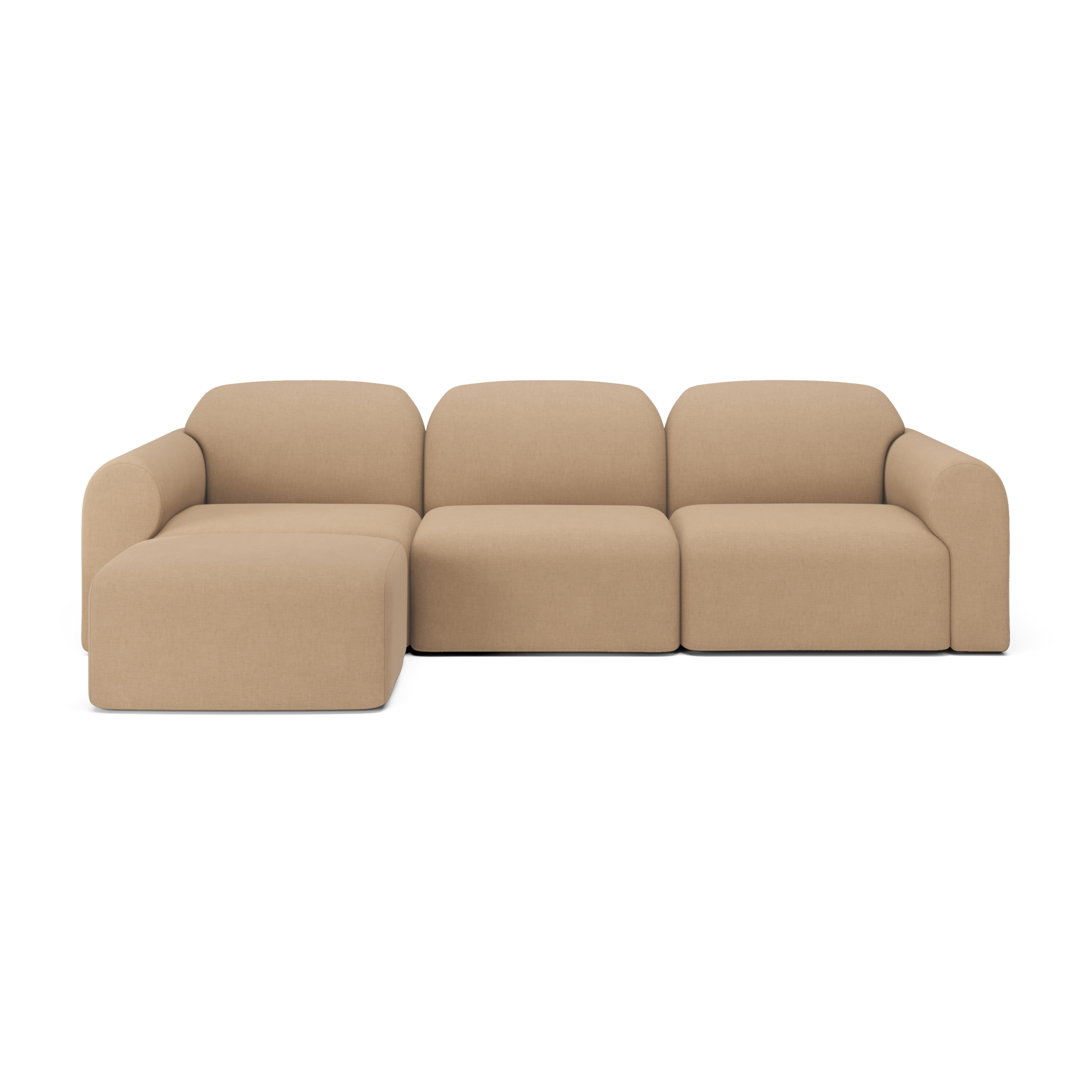 3-zitsbank Bulky met hocker light sepia