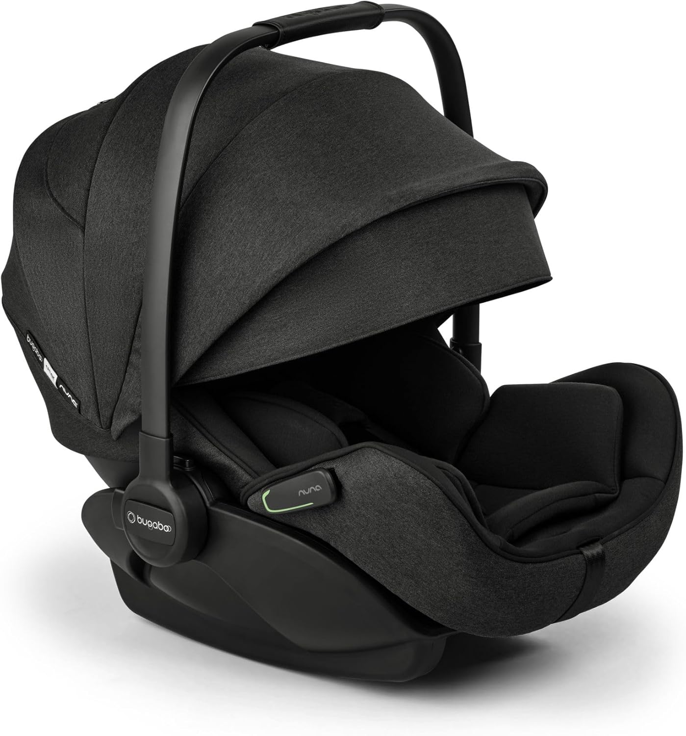 Bugaboo Otter by Nuna - seggiolino auto comodo per neonati reclinabile in orizzontale i-Size, cappottina UPF 50+ e memory foam, compatibile con la base 360, per bimbi da 0-15 mesi Mineral Washed Black