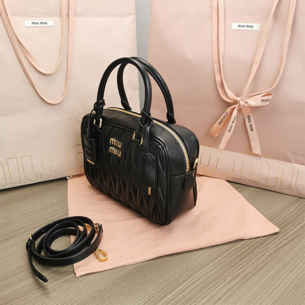 Matelasse nappa leather top-handle bag - Top Club