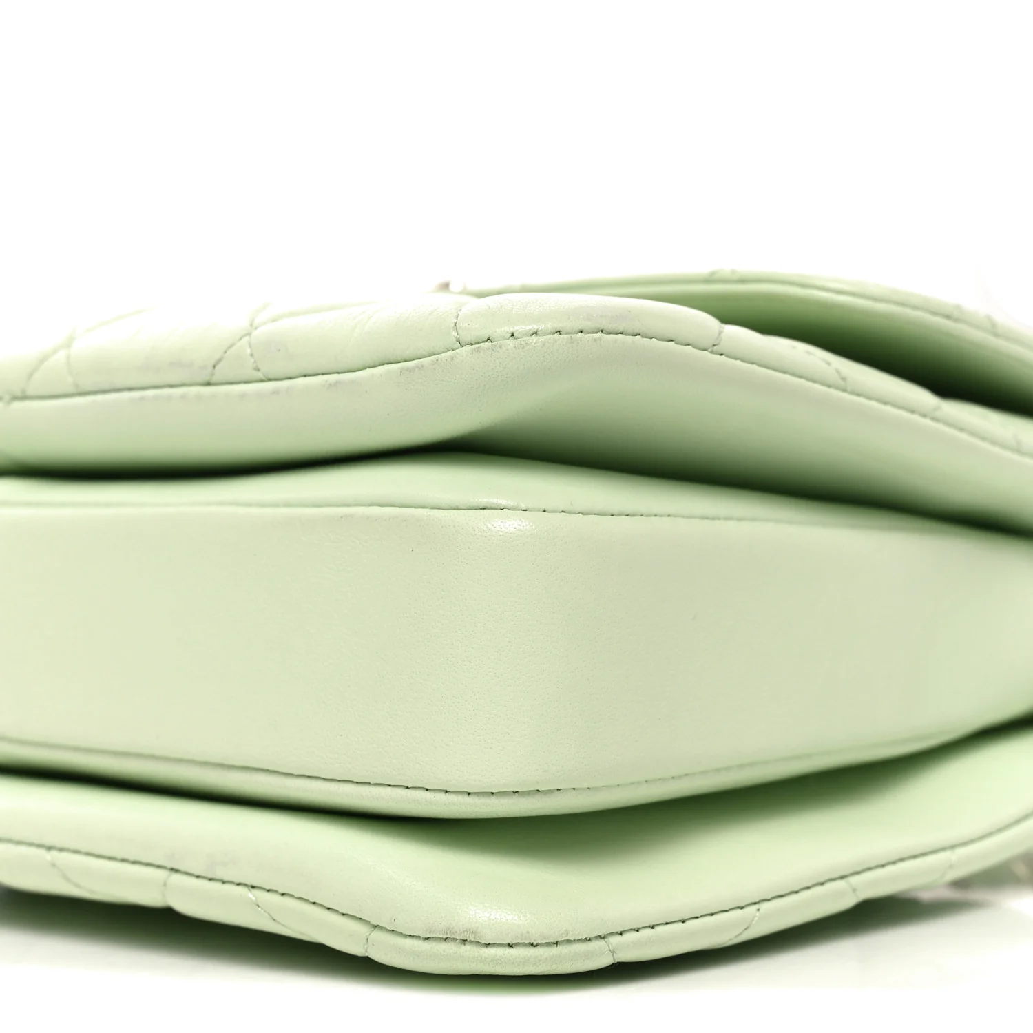 Lambskin Quilted Small Trendy CC Flap Dual Handle Bag Light Green - Top Club