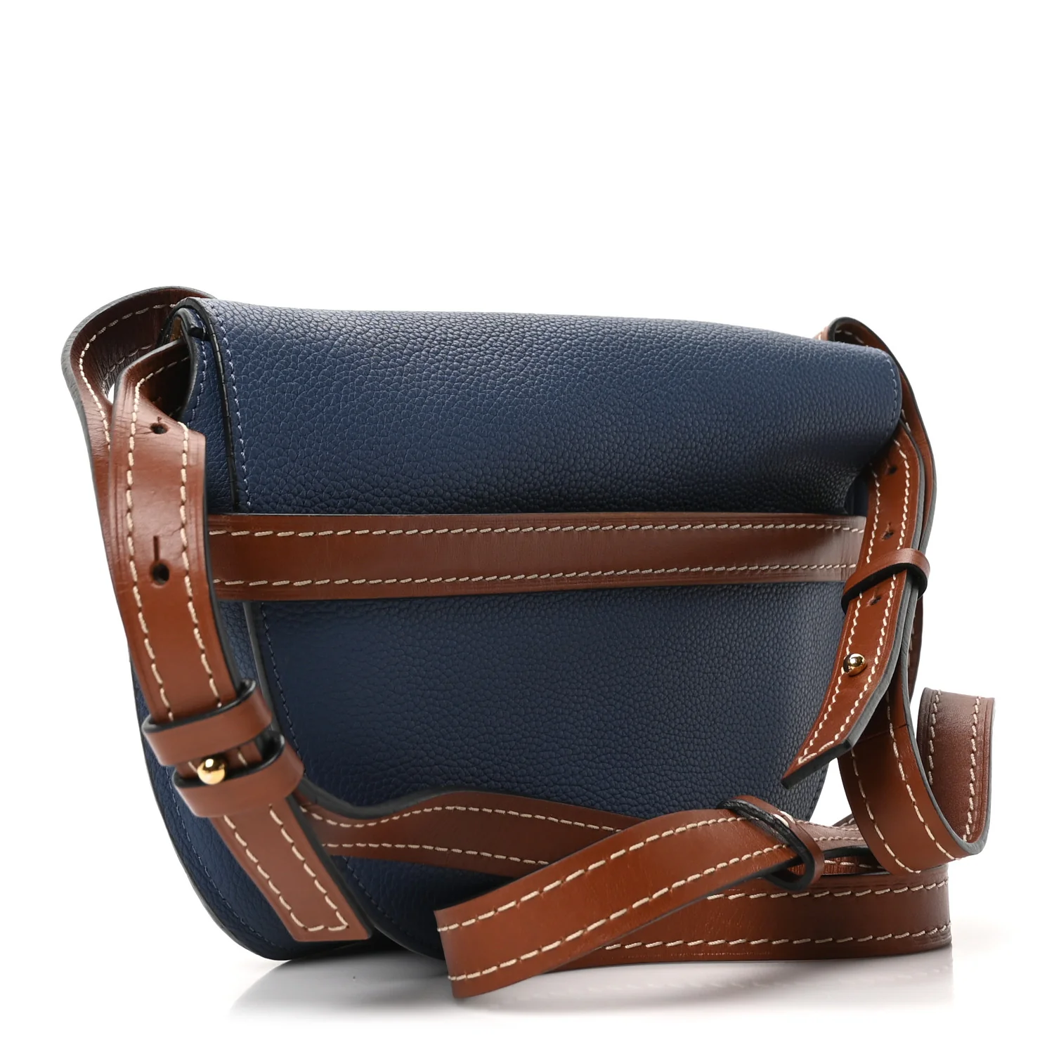Grained Calfskin Small Gate Crossbody Bag Varsity Pecan - Top Club