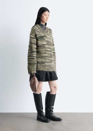 & Other Stories MOHAIR-BLEND V-NECK JUMPER