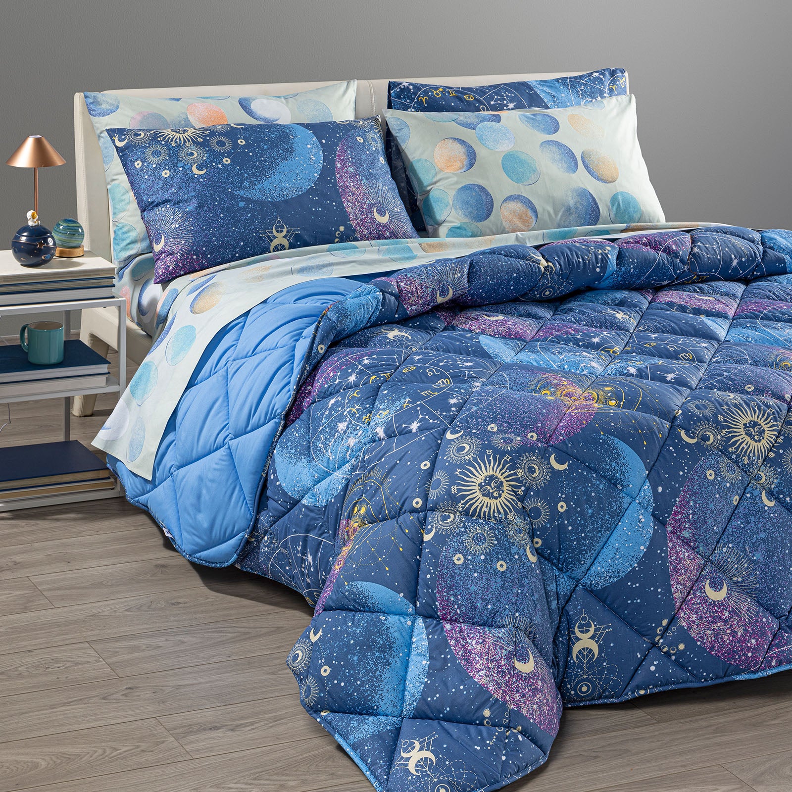 Trapunta In Cotone Orion Matrimoniale Blu New Generation