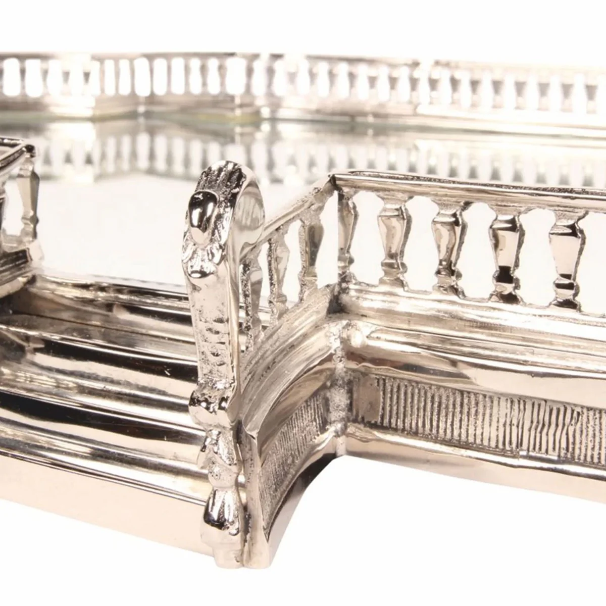Barock Tablett Silber 85 cm - Barockstil Gastronomie Accessoires