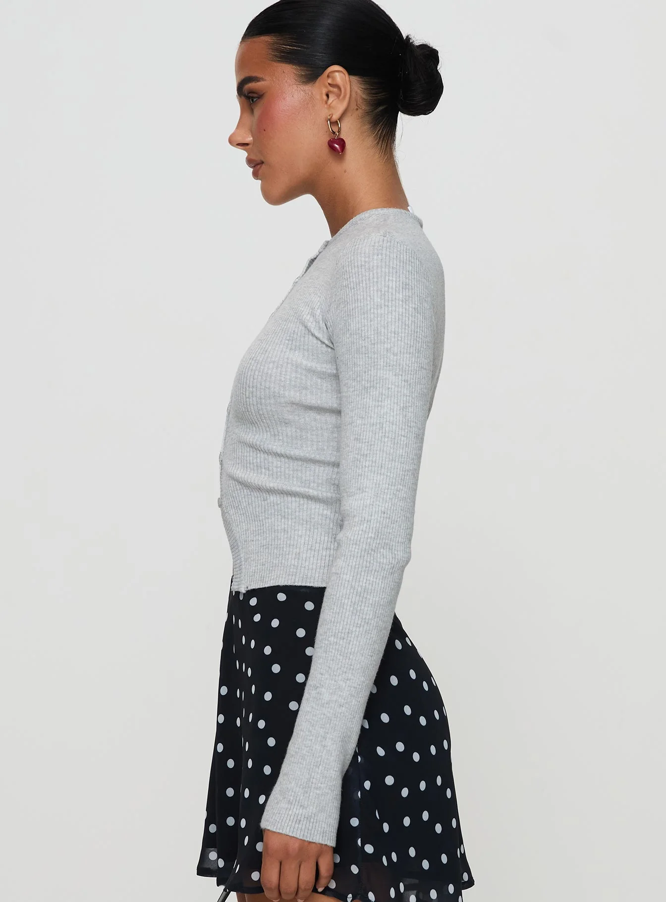 Suzu Long Sleeve Knit Top Grey