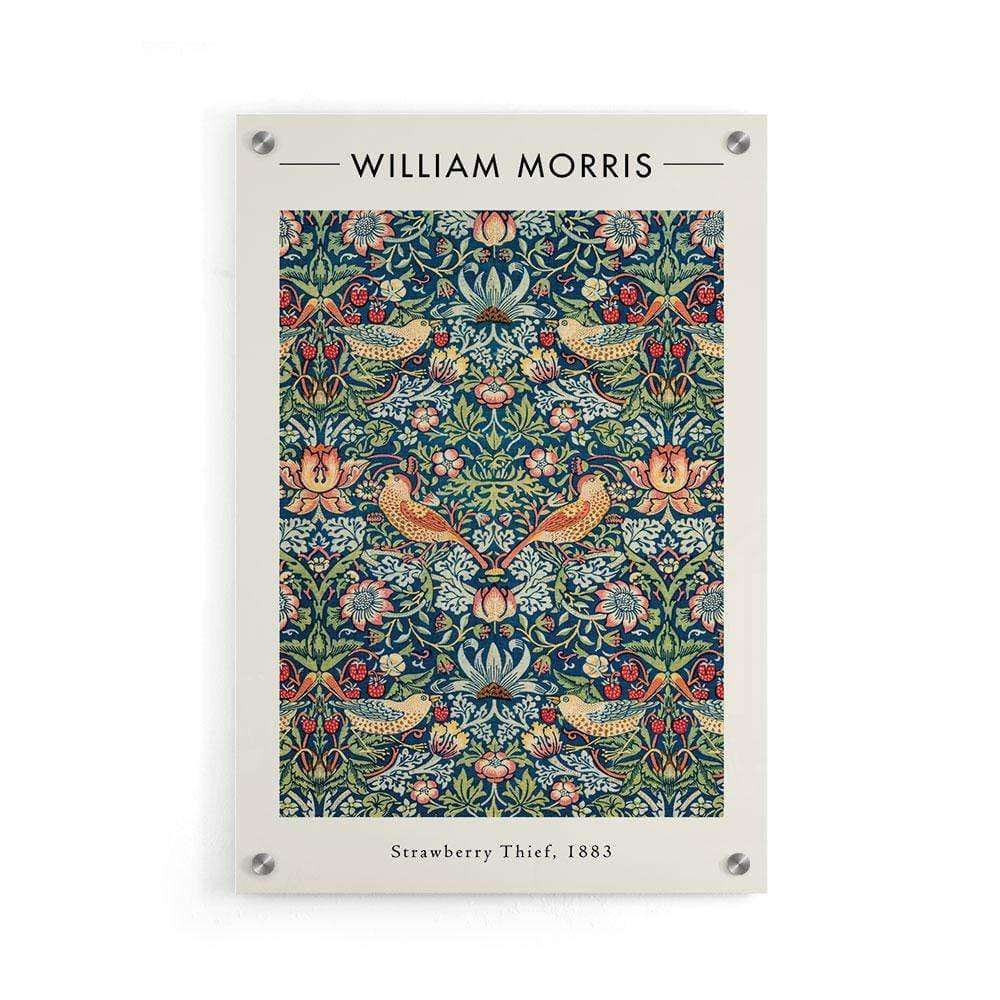 Walljar plexiglas schilderij - William Morris - Strawberry Thief Plexiglas schilderij - 60 x 90 cm