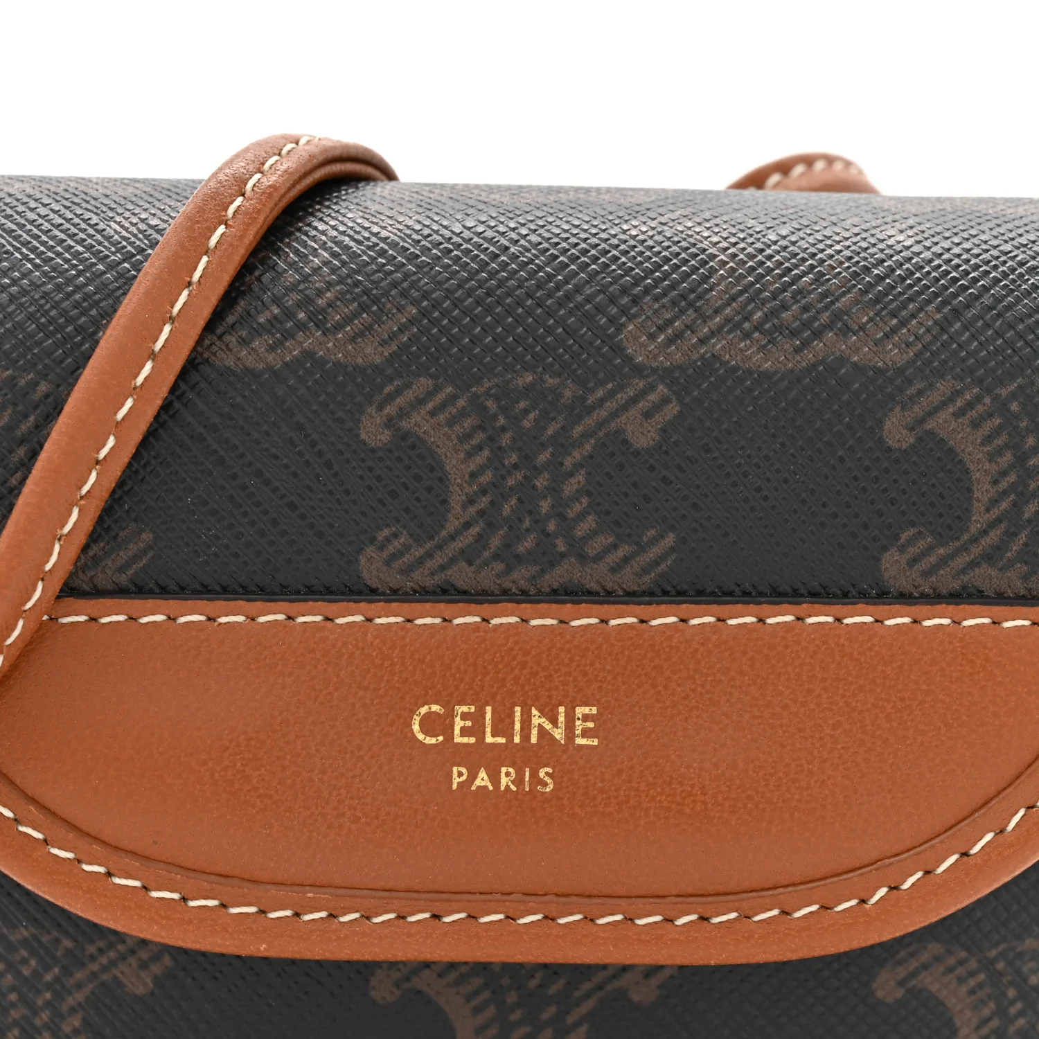 Canvas Calfskin Triomphe Airpod Case Tan - Top Club