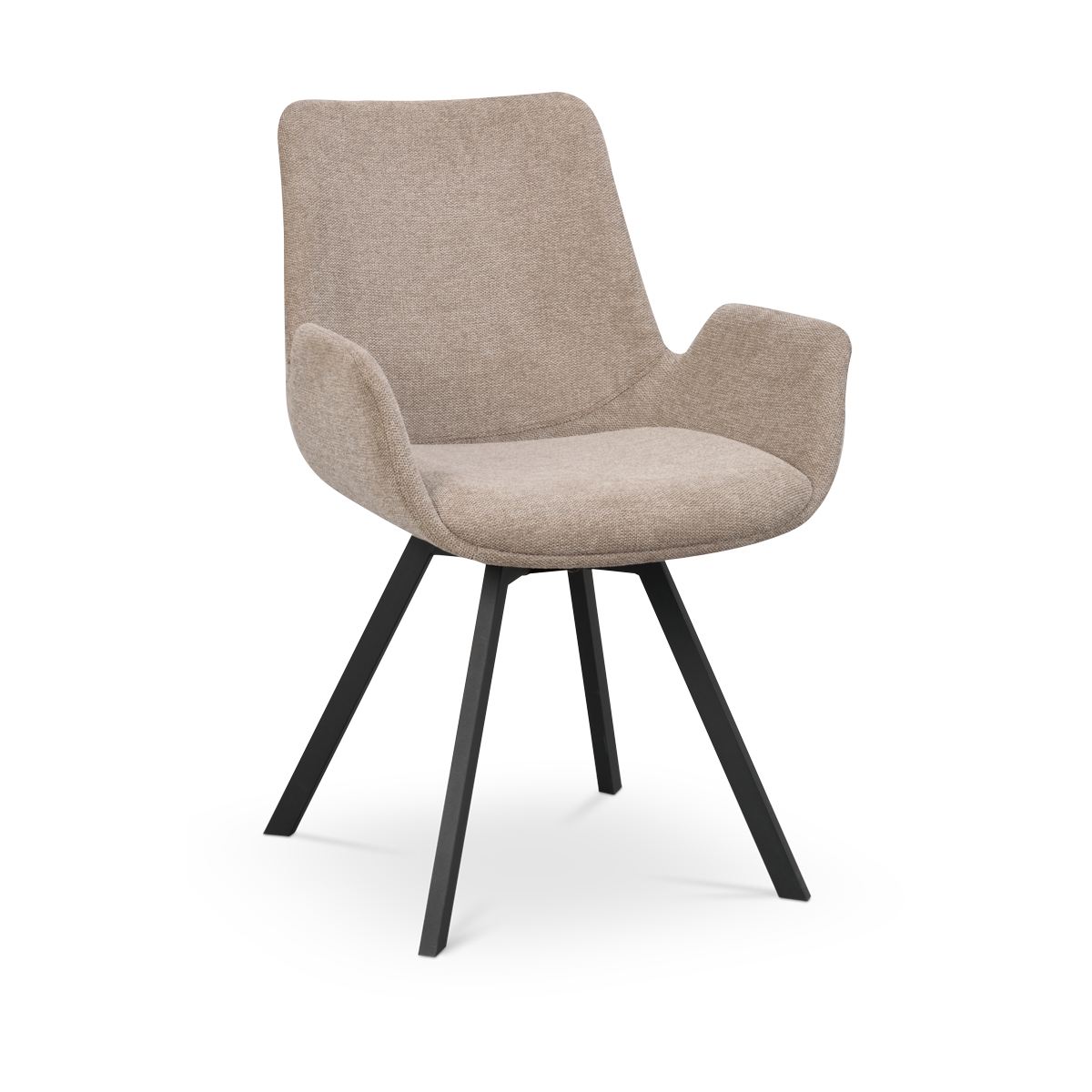 Eetkamerstoel Norwell beige zwart onderstel
