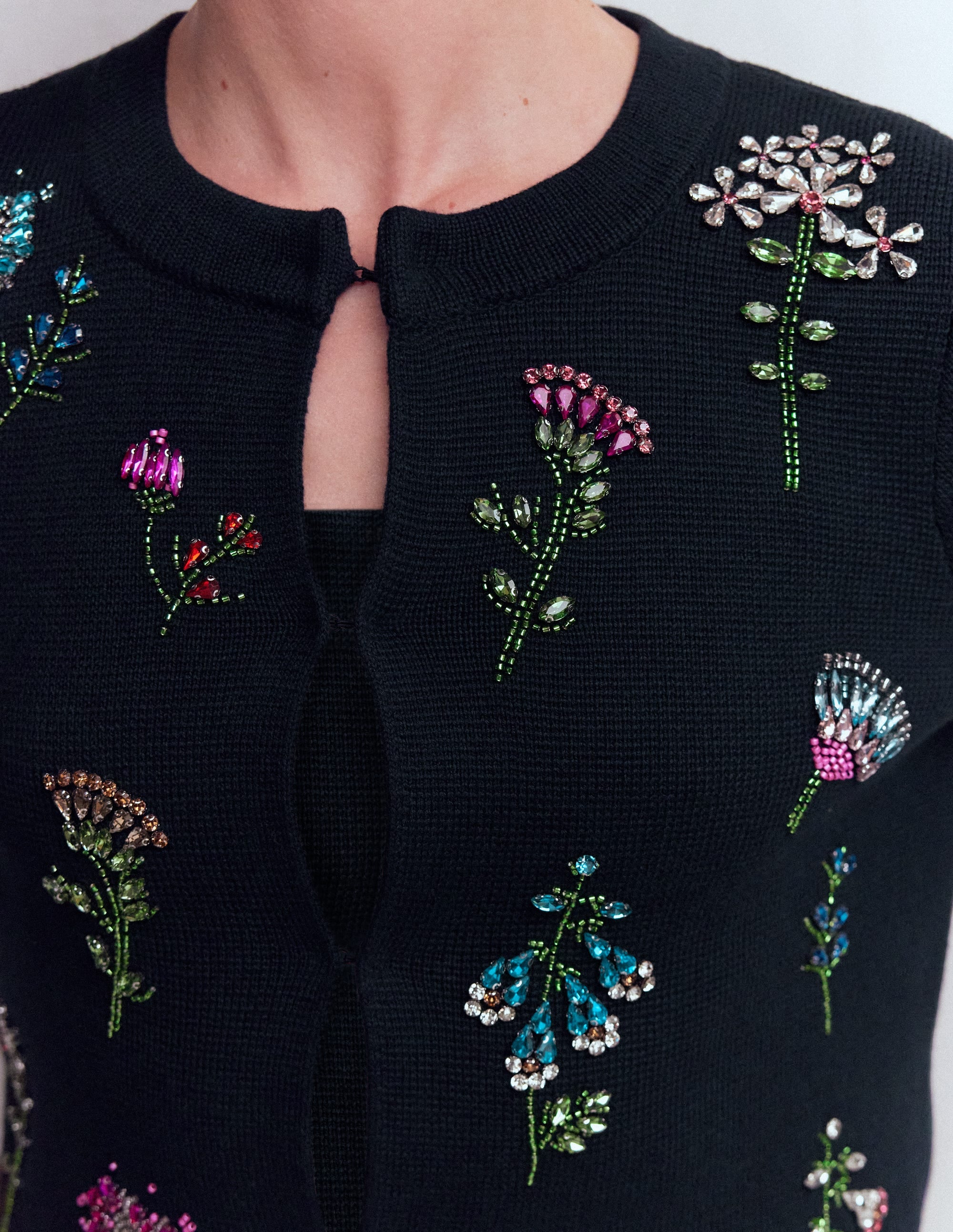 Verzierte Strickjacke-Marineblau