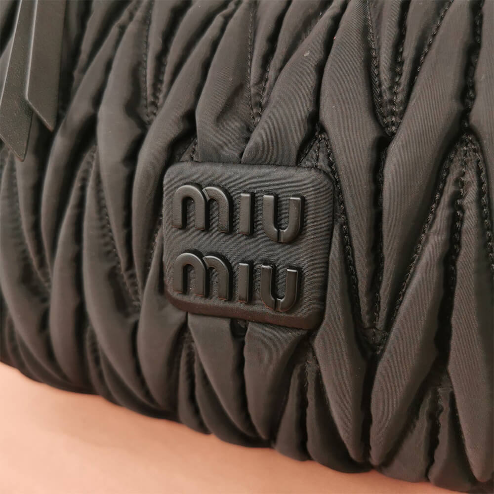 Miu Wander matelasse regenerated nylon hobo bag - Top Club