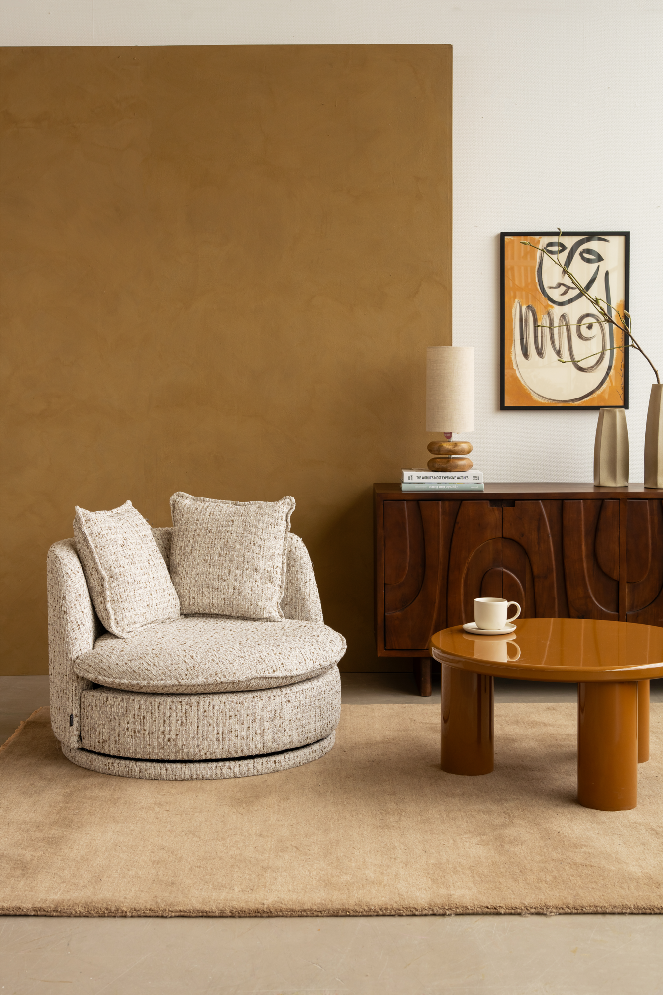 Fauteuil Fallon beige melange