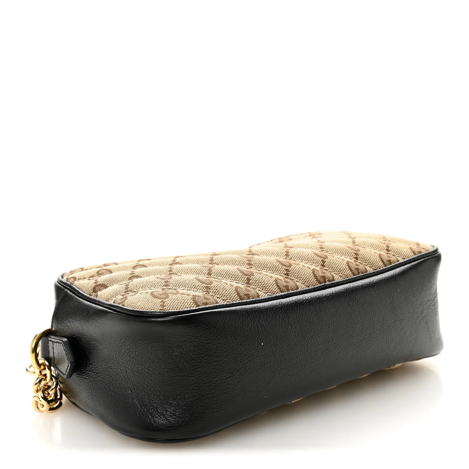 Monogram Matelasse Diagonal Small GG Marmont Chain Shoulder Bag Beige Black - Top Club
