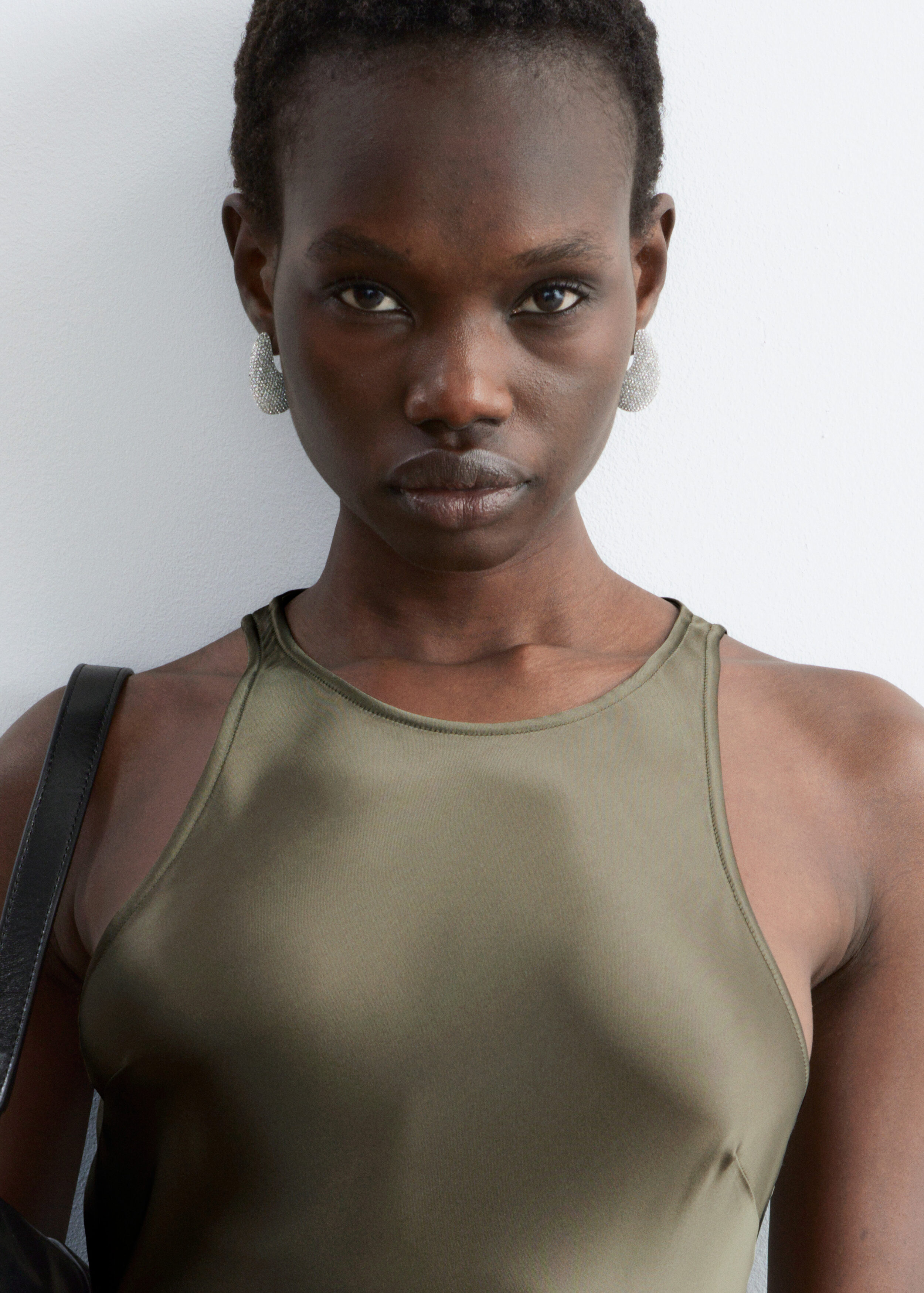 & Other Stories SLEEVELESS SATIN MIDI DRESS