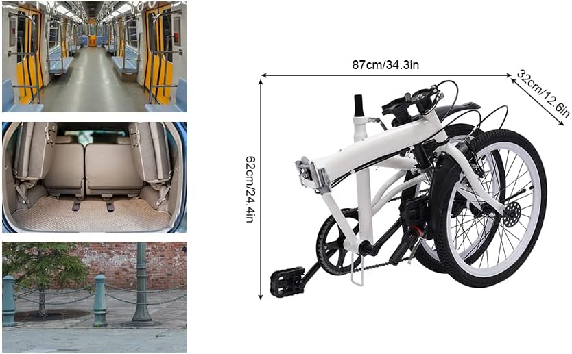Bicicletta pieghevole da 20 pollici 2 ruote 7 marce regolabile in altezza in acciaio al carbonio
