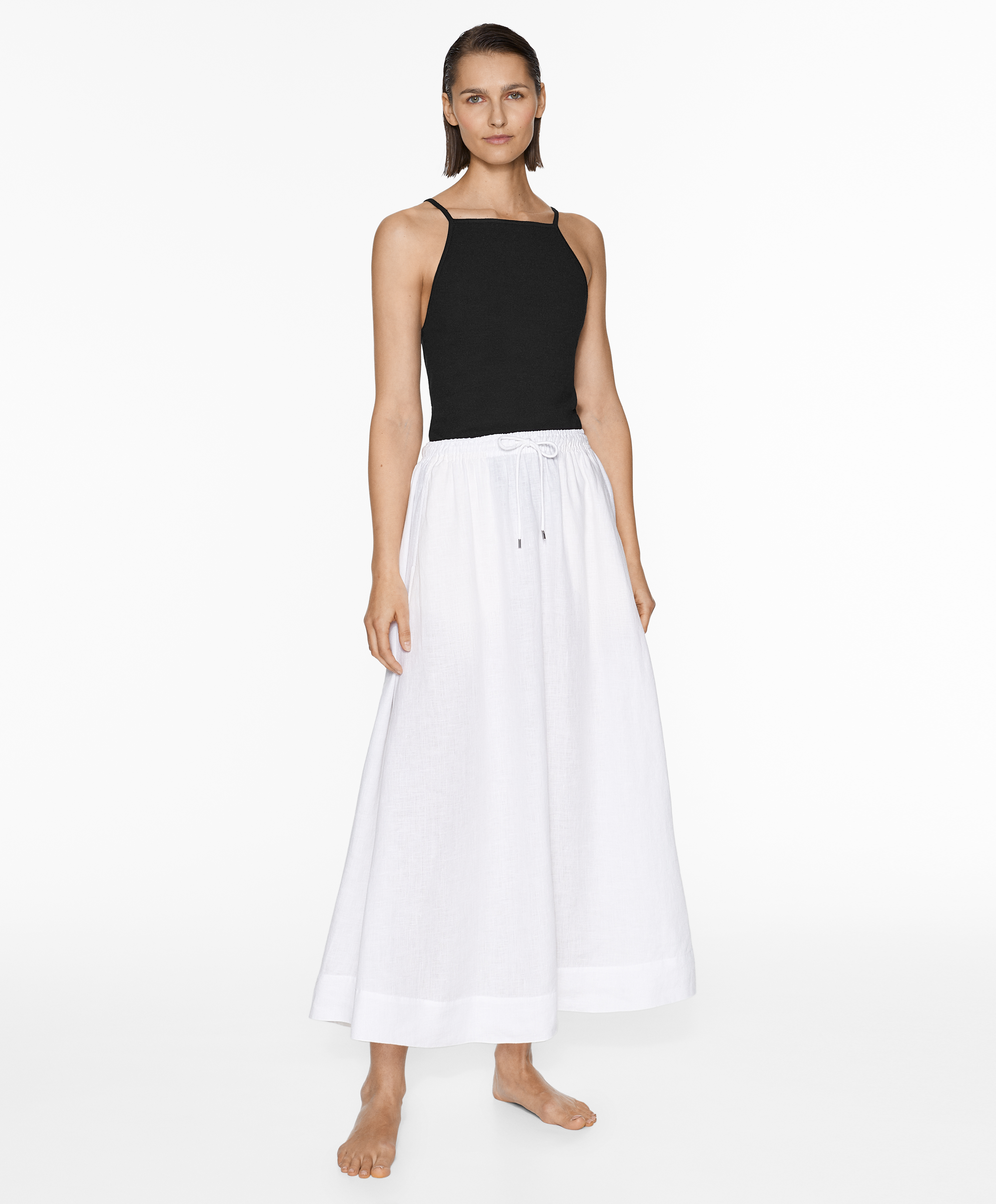 OYSHO Long 100% linen skirt