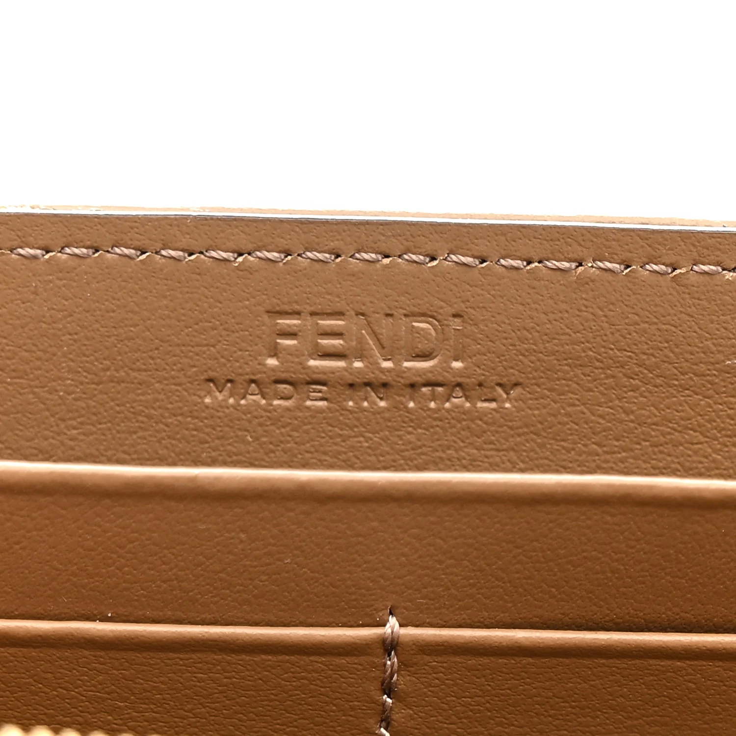 Fabric Jacquard FF 1974 Continental Wallet On Chain Tobacco Moro - Top Club