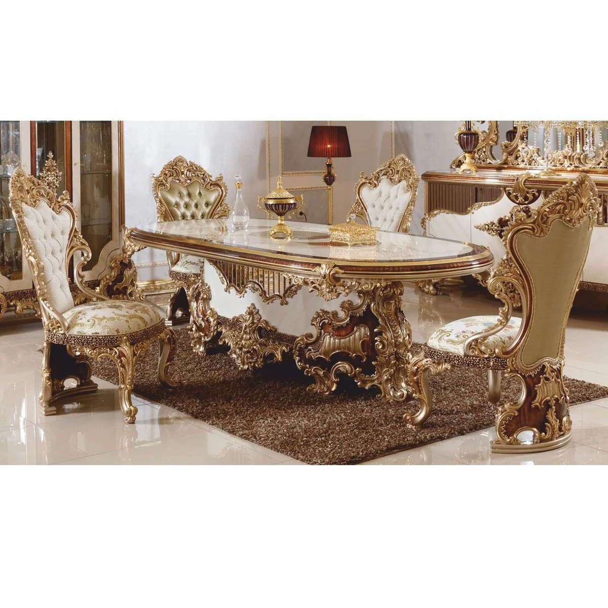 Luxury Baroque Dining Room Chair Set of 6 - Magnificent Baroque Style Dining Room Furniture