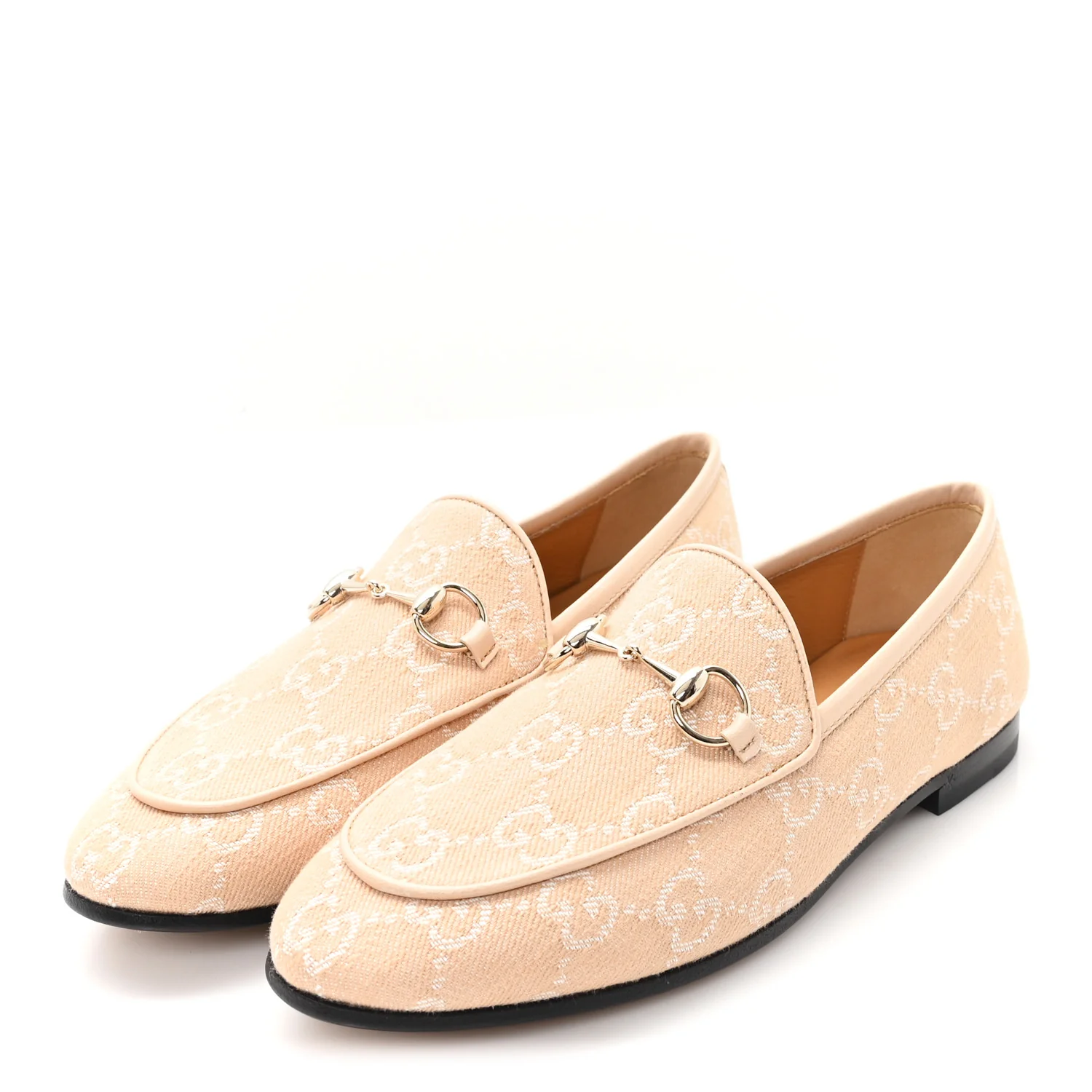 Canvas GG Monogram Horsebit Womens Jordaan Loafers 35.5 Souffle Rose - Top Club