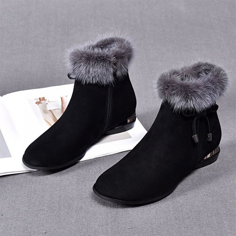 Bottes chevilles chaudes et élégantes antidérapantes pour femmes