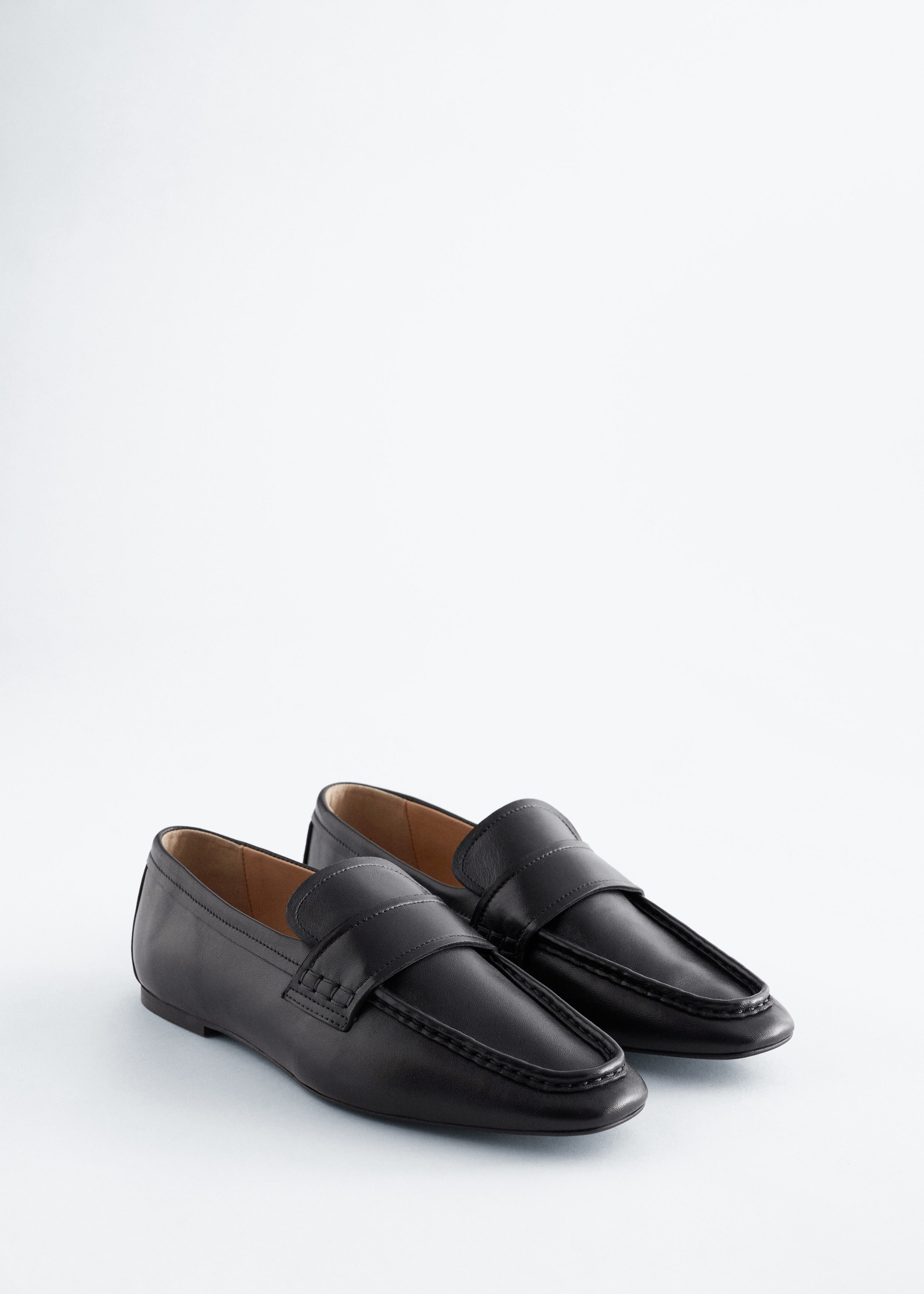 & Other Stories SQUARE-TOE LEATHER LOAFERS