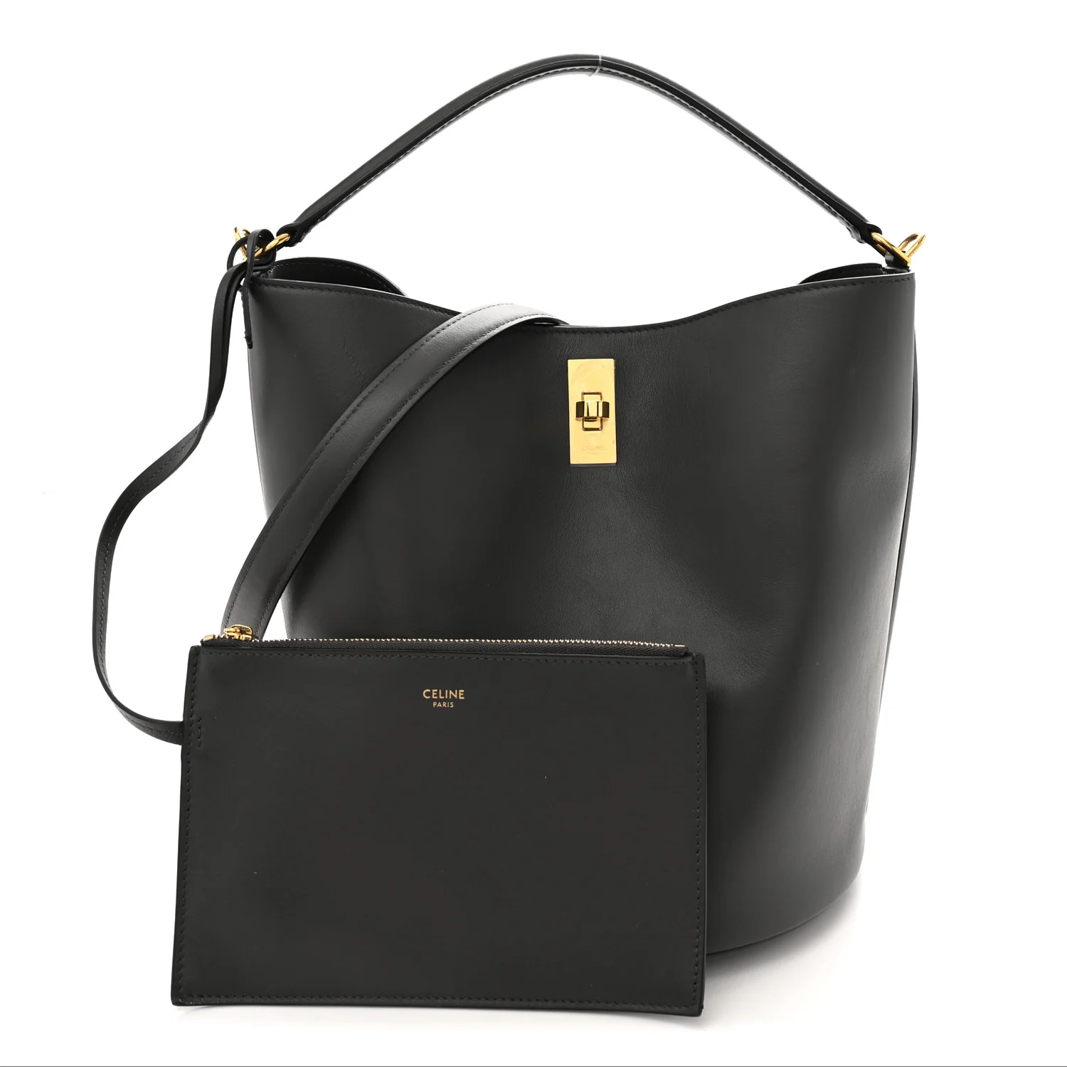 Smooth Calfskin Bucket 16 Bag Anthracite - Top Club