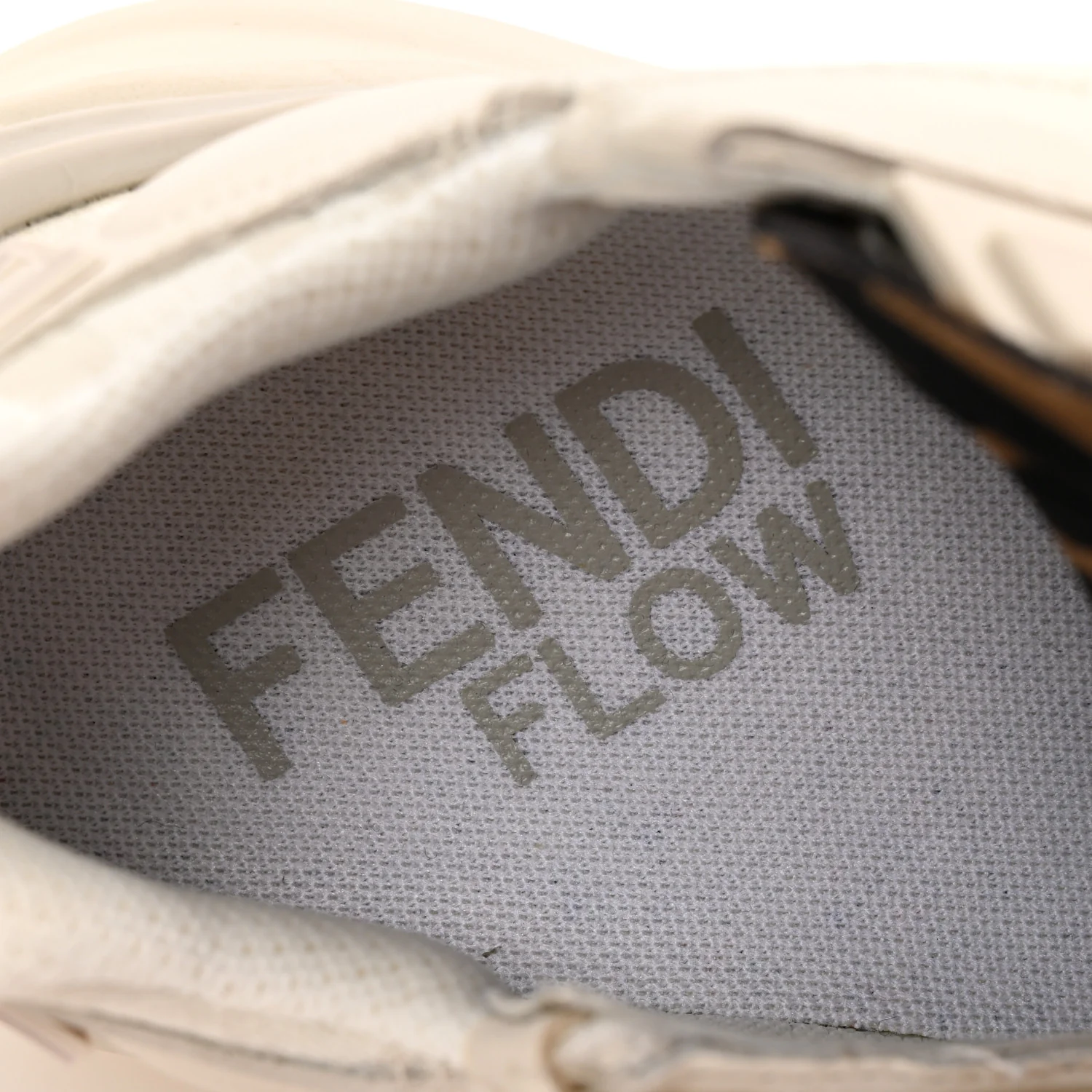 Calfskin Fabric FF Fendi Flow Low Top Sneakers 36 White - Top Club