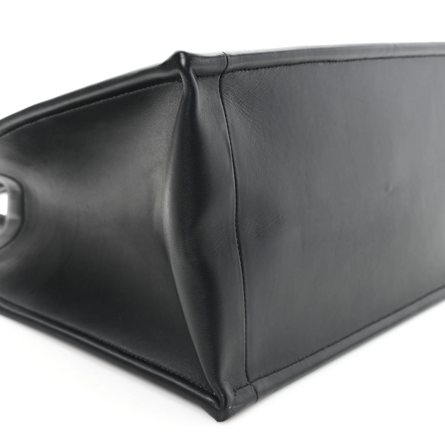 Calfskin Macro Cannage Medium Book Tote Black - Top Club