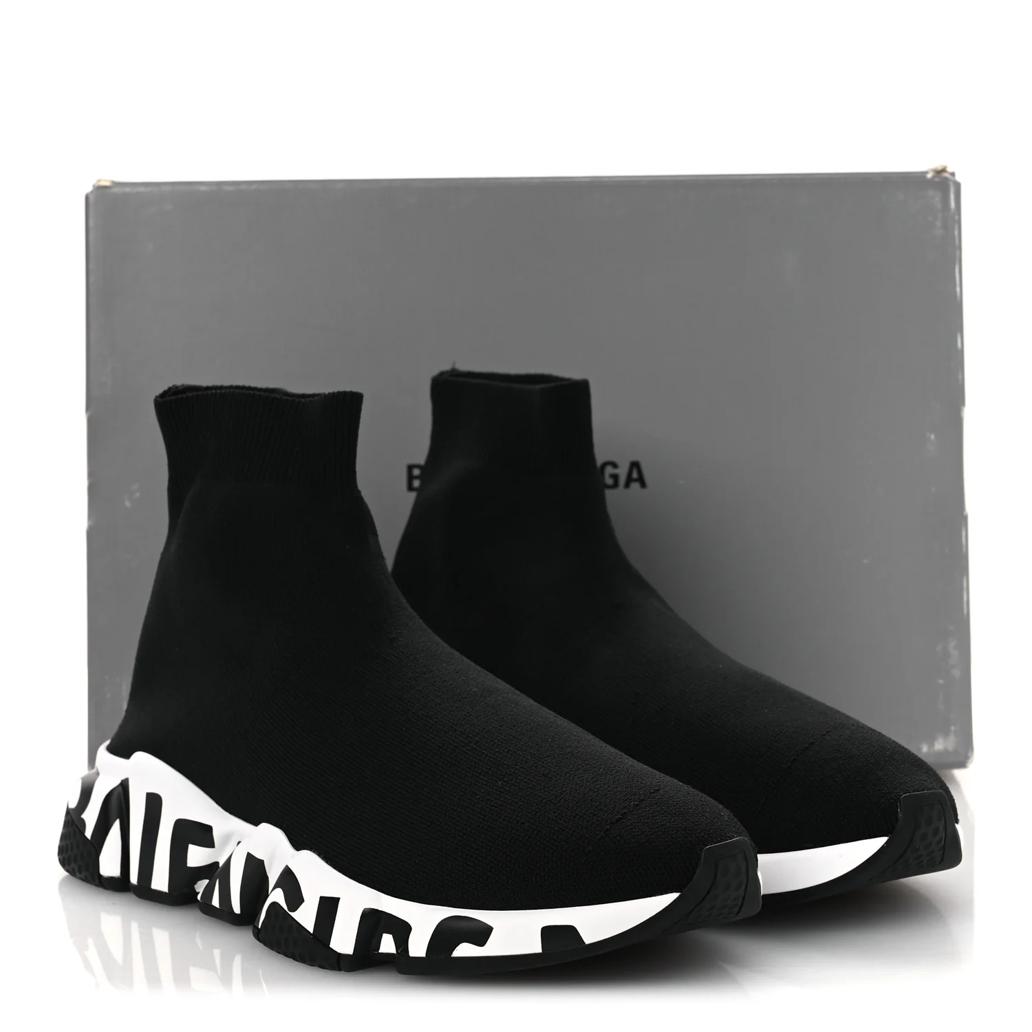 Neoprene Knit Womens Speed Graffiti Sneakers 40 Black White - Top Club