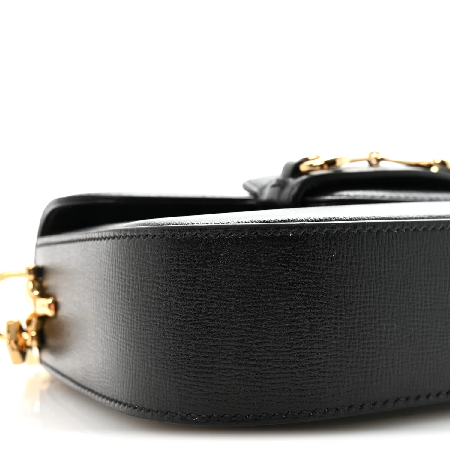 Azalea Calfskin Web Mini Horsebit 1955 Shoulder Bag Black - Top Club