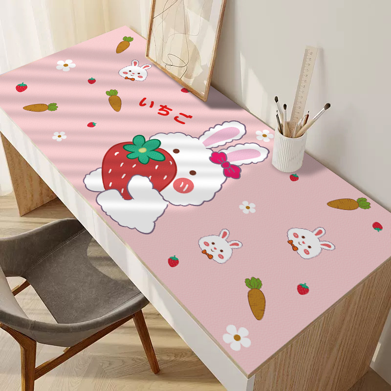 Cartoon Printed PVC Leather Pad Heat Insulation Wiped Clean Table Top Decoration Rectangular Table Mat with Colorful Patttern