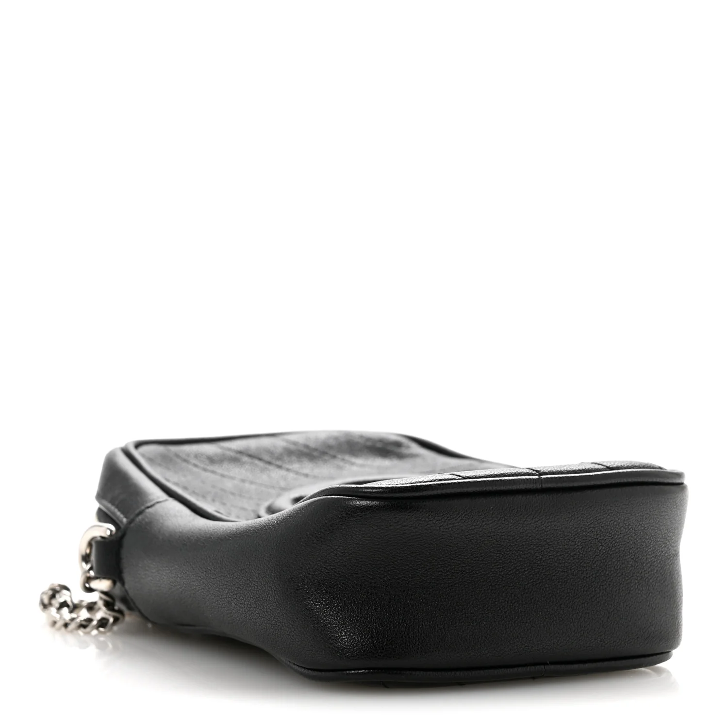 Sakai Be Green Calfskin Diagonal Stitched Mini Blondie Vertical Shoulder Bag Black - Top Club