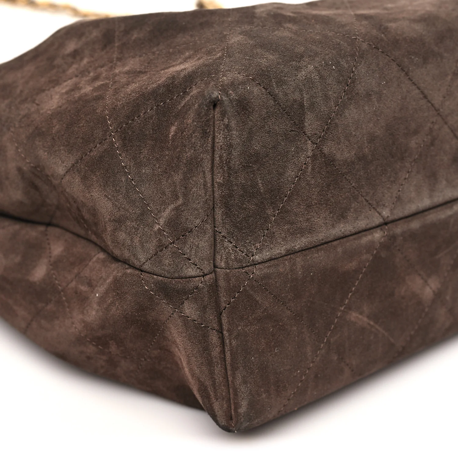 Suede Calfskin Lambskin Quilted Maxi Hobo Dark Brown - Top Club