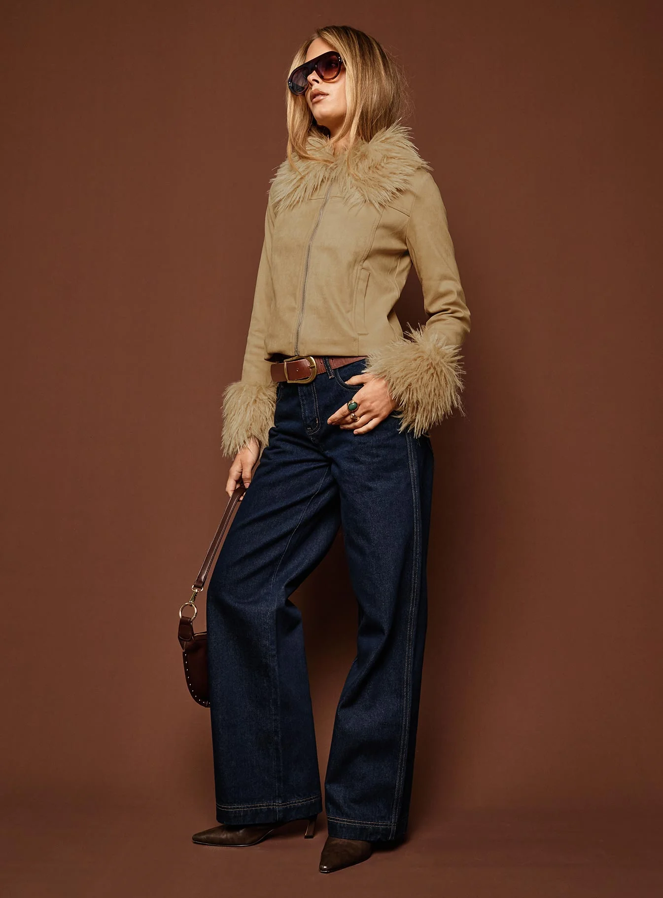 Jankins Mid Rise Baggy Jeans Dark Blue Wash