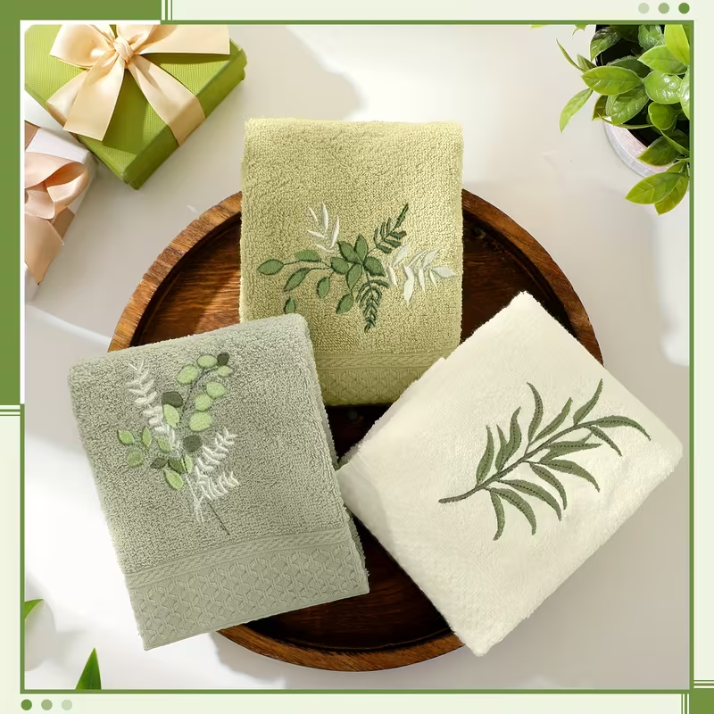Solid Color Woven Pure Cotton Antimicrobial Eco-Friendly Face Towel